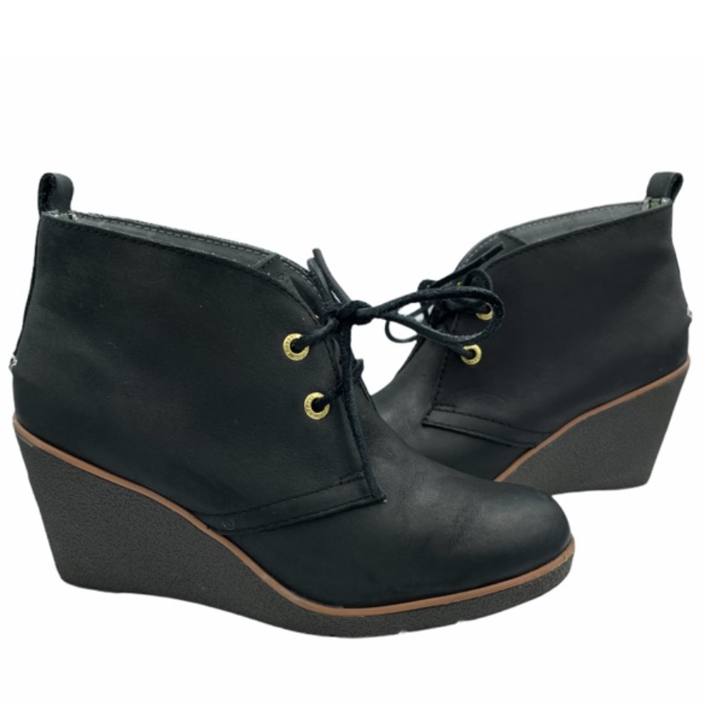 Sperry Black Ankle Boots with Wedge Heel